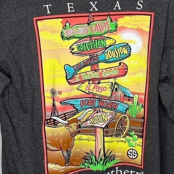 SIMPLY Southern Texas Long Sleeve Tee Medium - Picture 2 of 4
